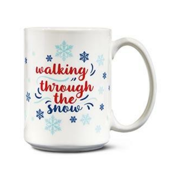 Crofton 16 winter walking through the snow snowflake coffee tea mug 47049 - Picture 3 of 3